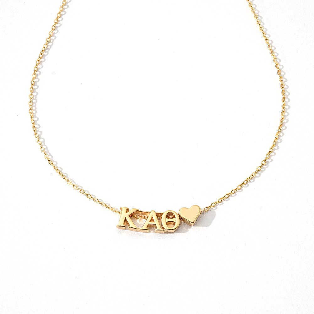 I Love My Sorority: Greek Letters Heart Necklace: Alpha Gamma Delta