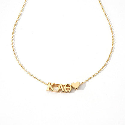 I Love My Sorority: Greek Letters Heart Necklace: Alpha Gamma Delta