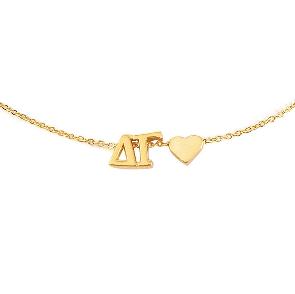 I Love My Sorority: Greek Letters Heart Necklace: Alpha Gamma Delta
