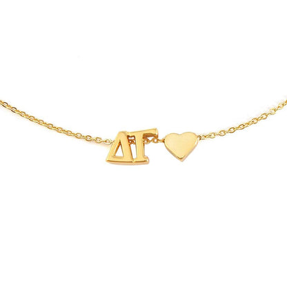 I Love My Sorority: Greek Letters Heart Necklace: Alpha Gamma Delta