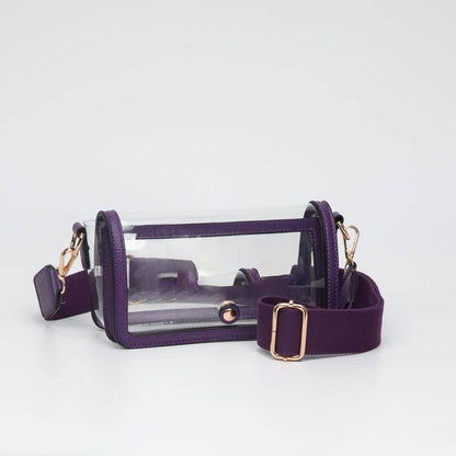 Lindsay Clear Gameday Crossbody Bag: Leopard