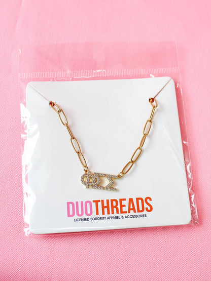 Rhinestone Sorority Necklace: ALPHA GAMMA DELTA