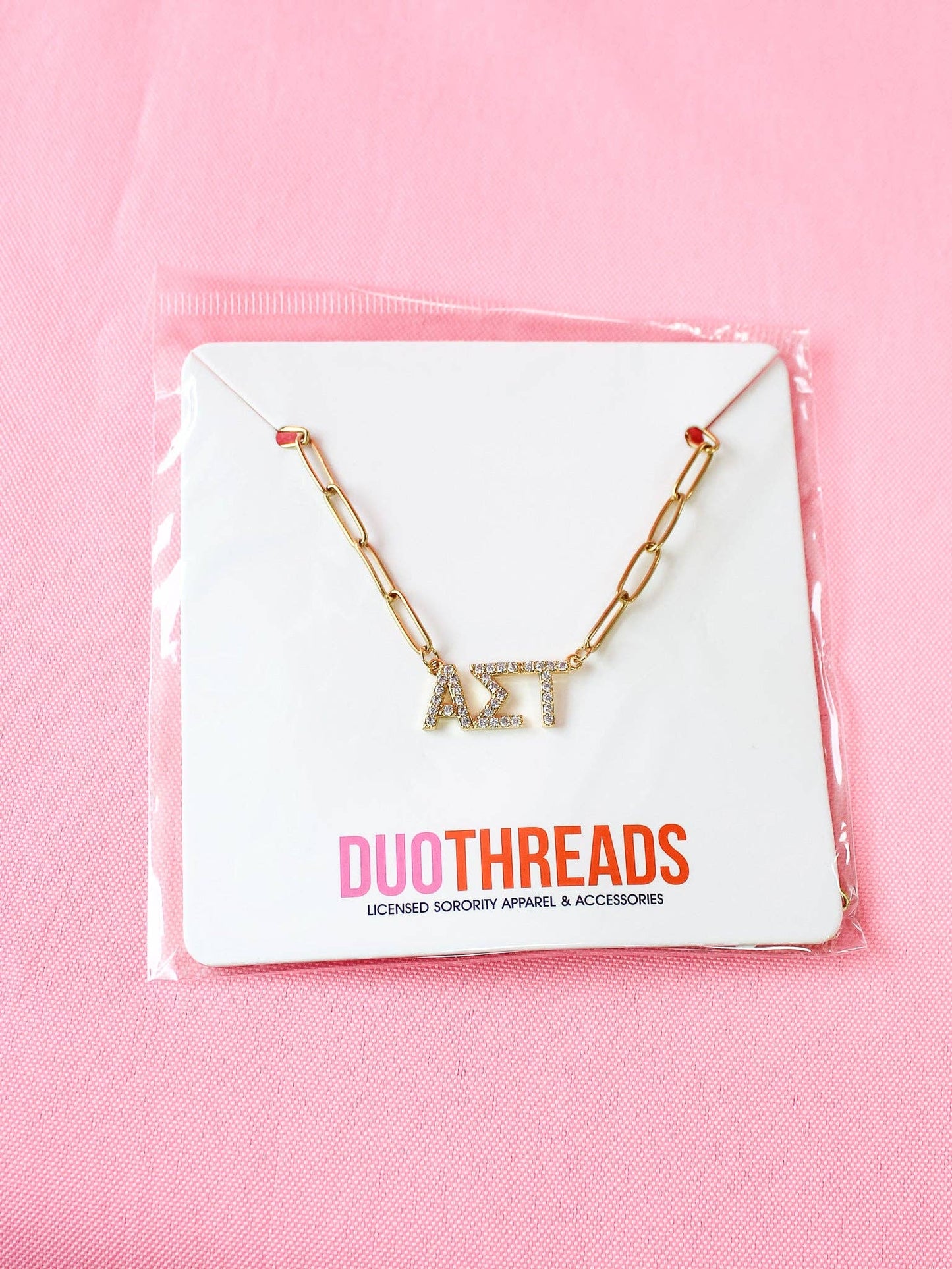 Rhinestone Sorority Necklace: ALPHA GAMMA DELTA