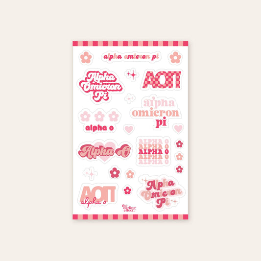 Sorority Sticker Sheet - Alpha Omicron Pi