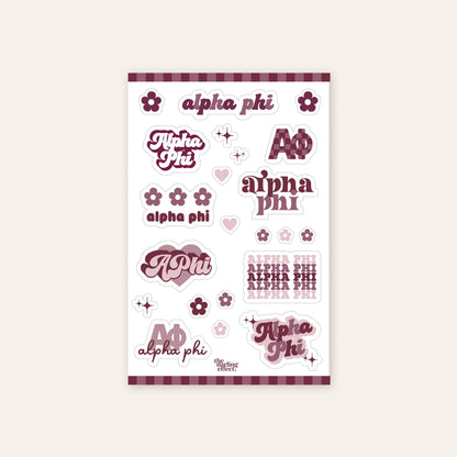 Sorority Sticker Sheet - Alpha Omicron Pi