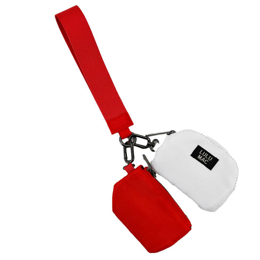 PREORDER Lulu Mac Dual Pouch Wristlet Wallet : Red / White