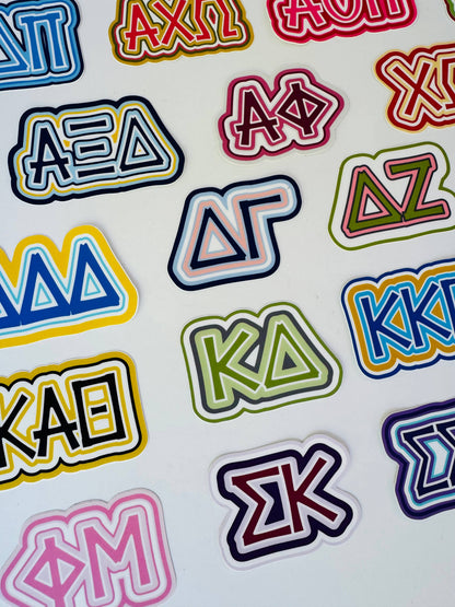 Sorority Greek Letters Colorful Vinyl Decal : Alpha Gamma Delta
