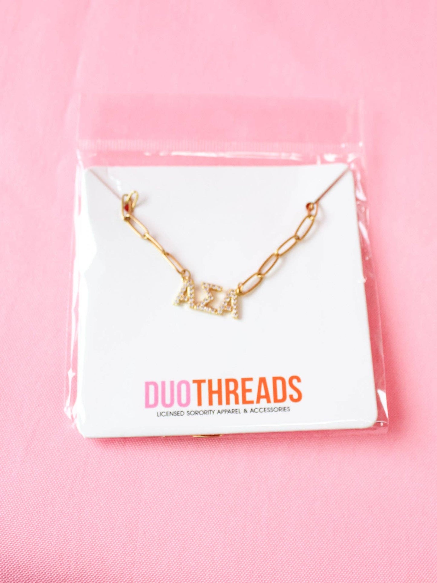 Rhinestone Sorority Necklace: ALPHA GAMMA DELTA