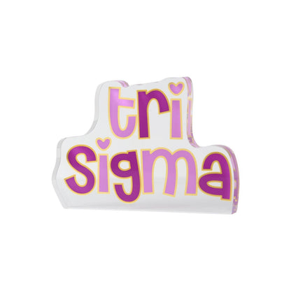 Sorority Acrylic Shelf Sitter: Phi Mu