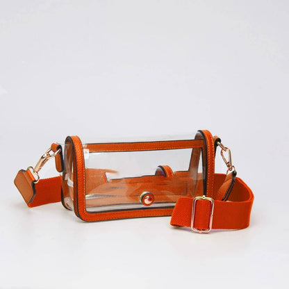 Lindsay Clear Gameday Crossbody Bag: Leopard