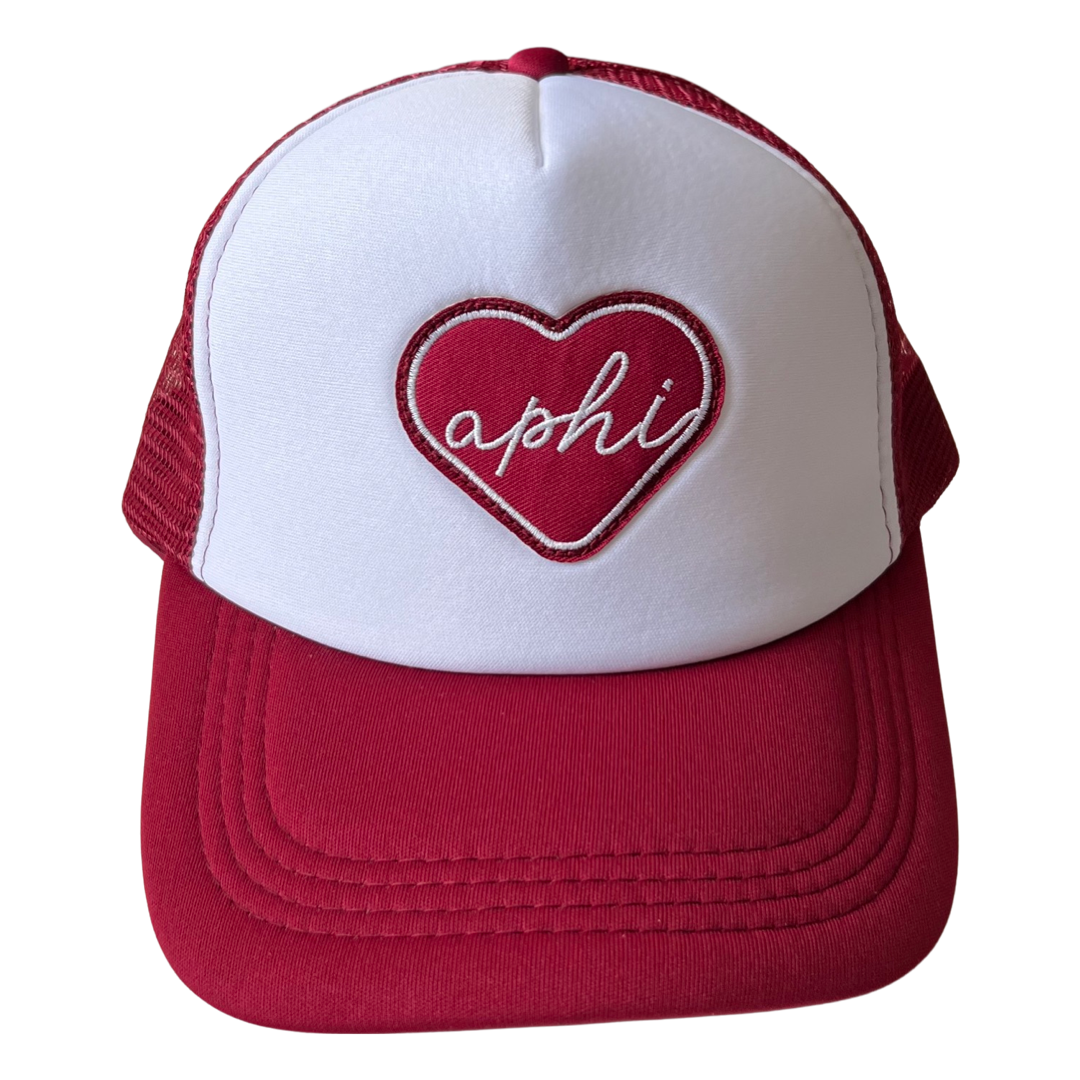Sorority Whole Lotta Love Heart Trucker Hat: KAPPA DELTA