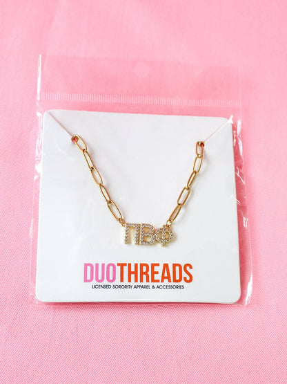 Rhinestone Sorority Necklace: ALPHA GAMMA DELTA