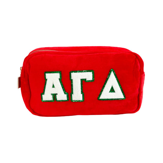 Alpha Gamma Delta Chenille Sorority Cosmetic Bag