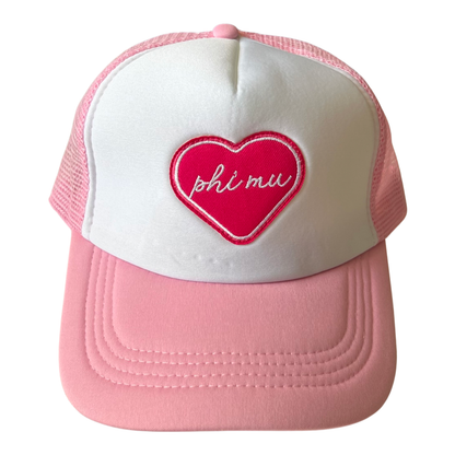 Sorority Whole Lotta Love Heart Trucker Hat: CHI OMEGA