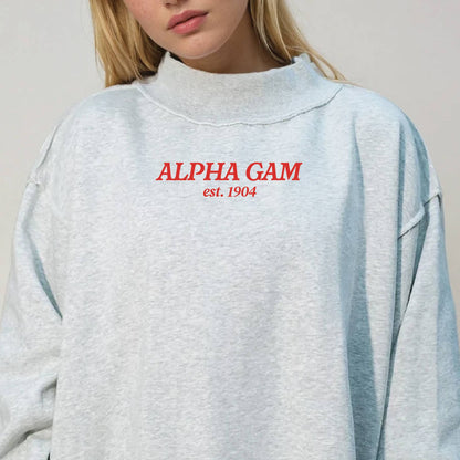 PREORDER : Sorority Chapter Mockneck Sweatshirt: Alpha Gamma Delta