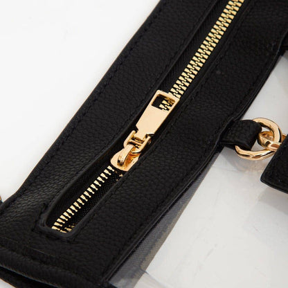 Clear Gameday Crossbody Bag Purse With Sunglasses Holder: Gold