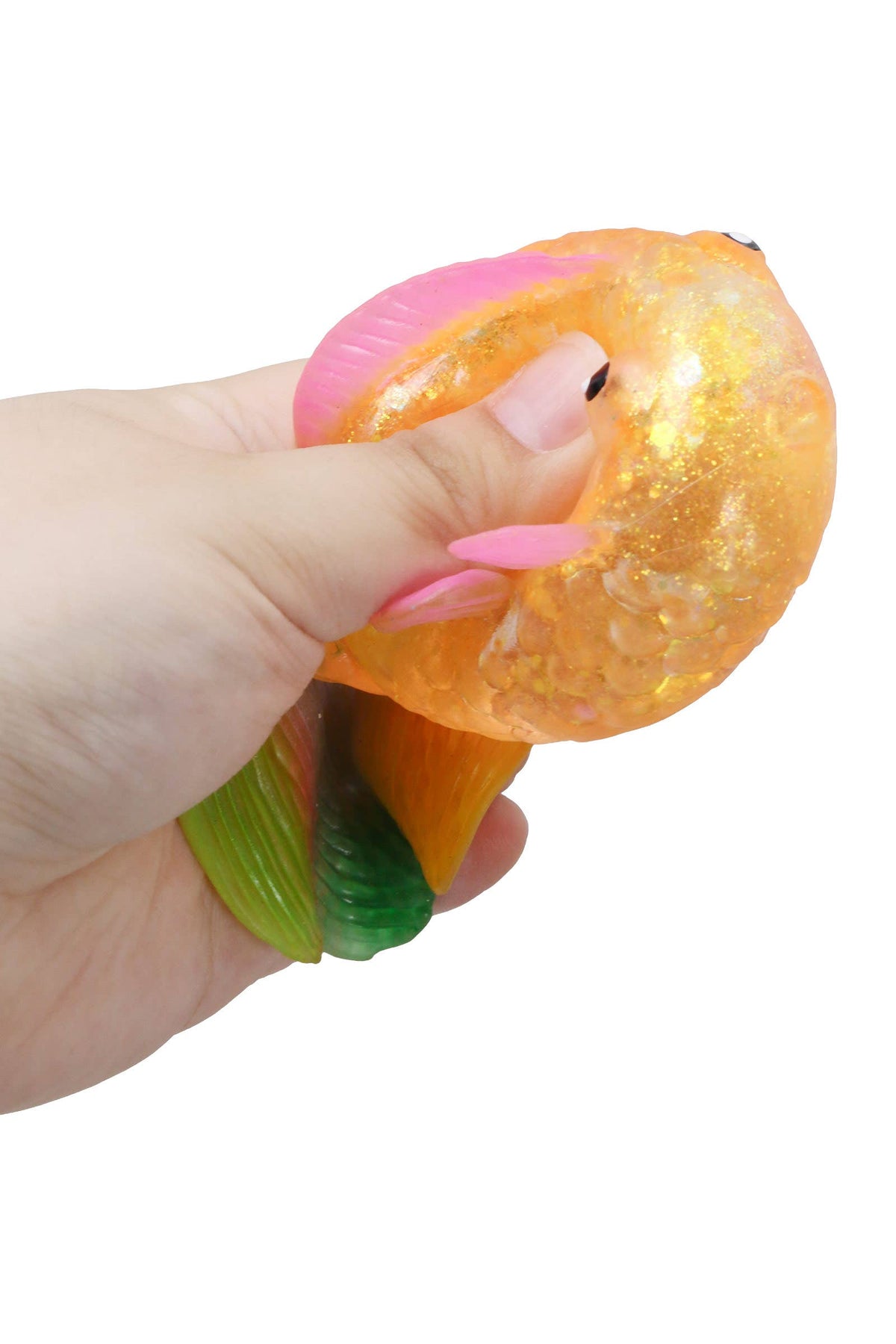 PREORDER : Rainbow Goldfish Glitter Maltose Putty Slime Filled Squishy: ASSORTED / ONE SIZE