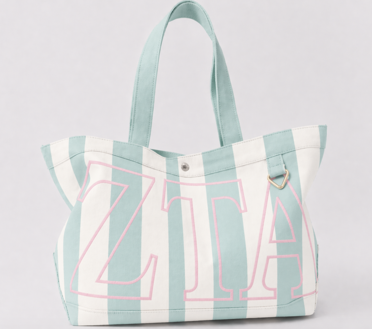 Sorority  Embroidered/Stripe Canvas Tote: Kappa Delta