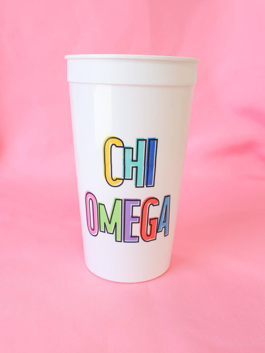 Chi Omega Bring On the Fun Sorority Stadium Cup