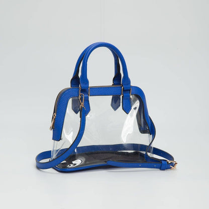 Analise Clear Satchel/Crossbody Bag: Gold Purse