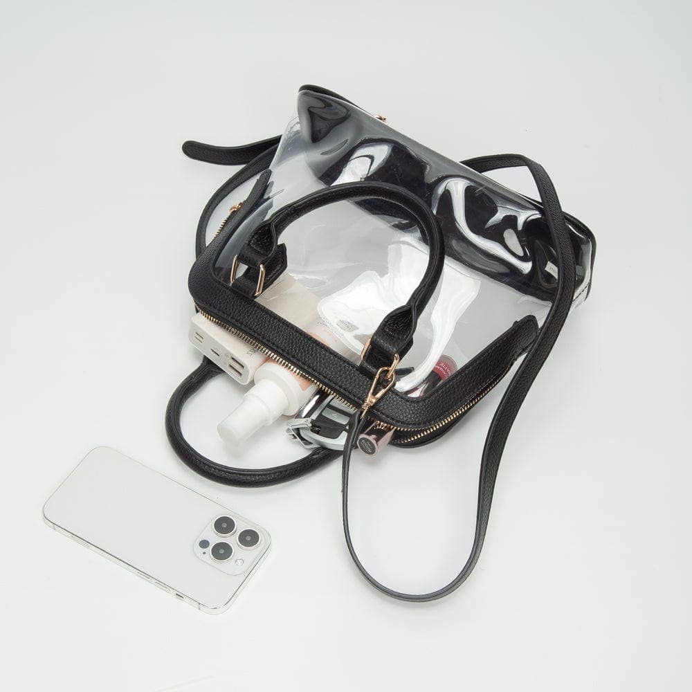 Analise Clear Satchel/Crossbody Bag: Gold Purse