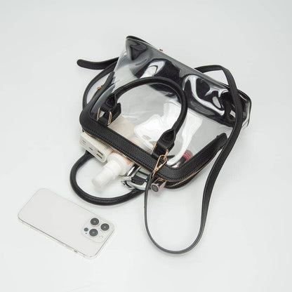 Analise Clear Satchel/Crossbody Bag: Gold Purse