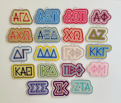 Sorority Acrylic Christmas Ornament: Alpha Gamma Delta