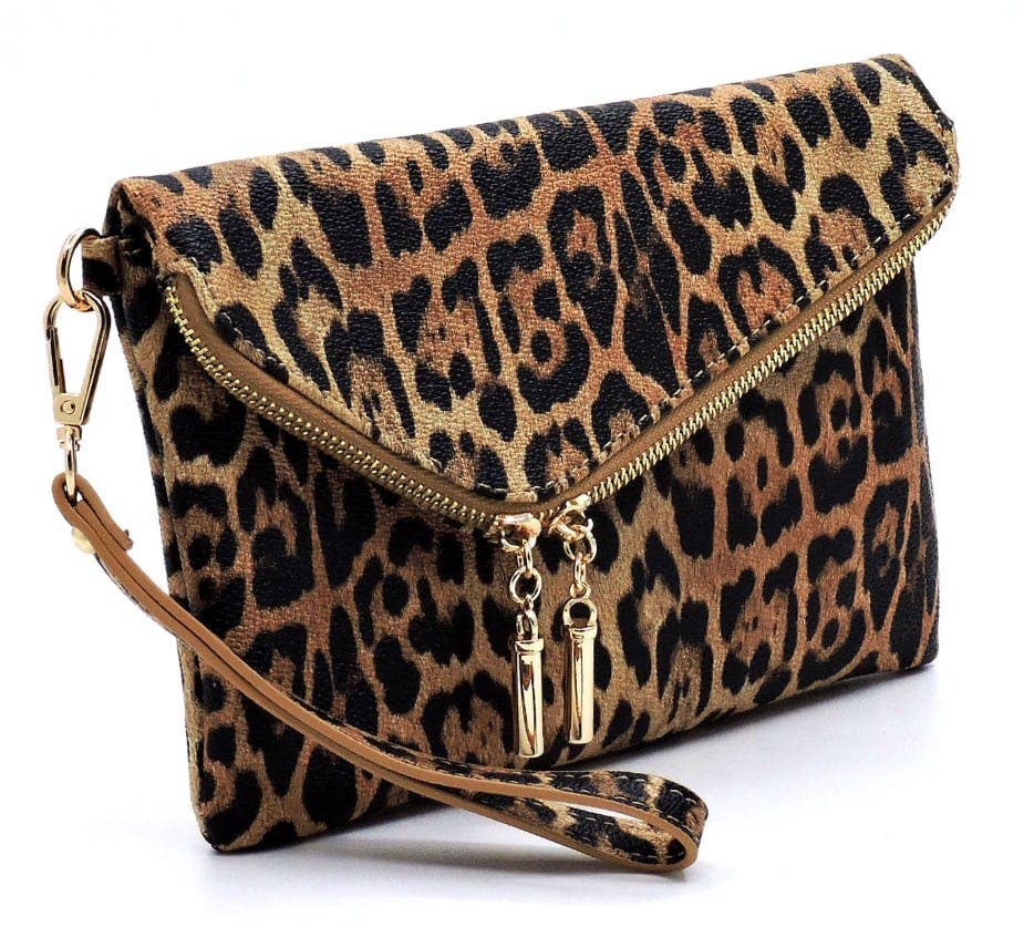 Sienna Leopard Print Envelope Crossbody Bag
