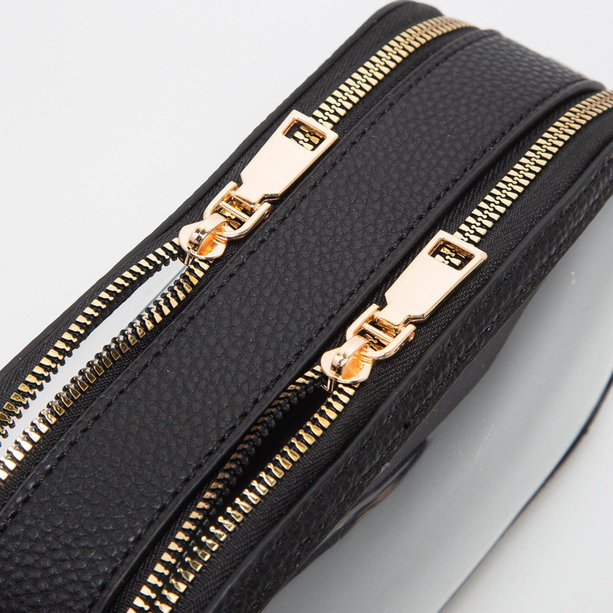 Double Zipper Oval Clear Gameday/Stadium Bag Purse : Gold