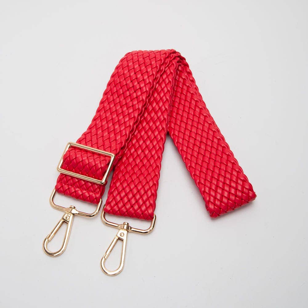Bella Woven Women's Bag Strap: Red