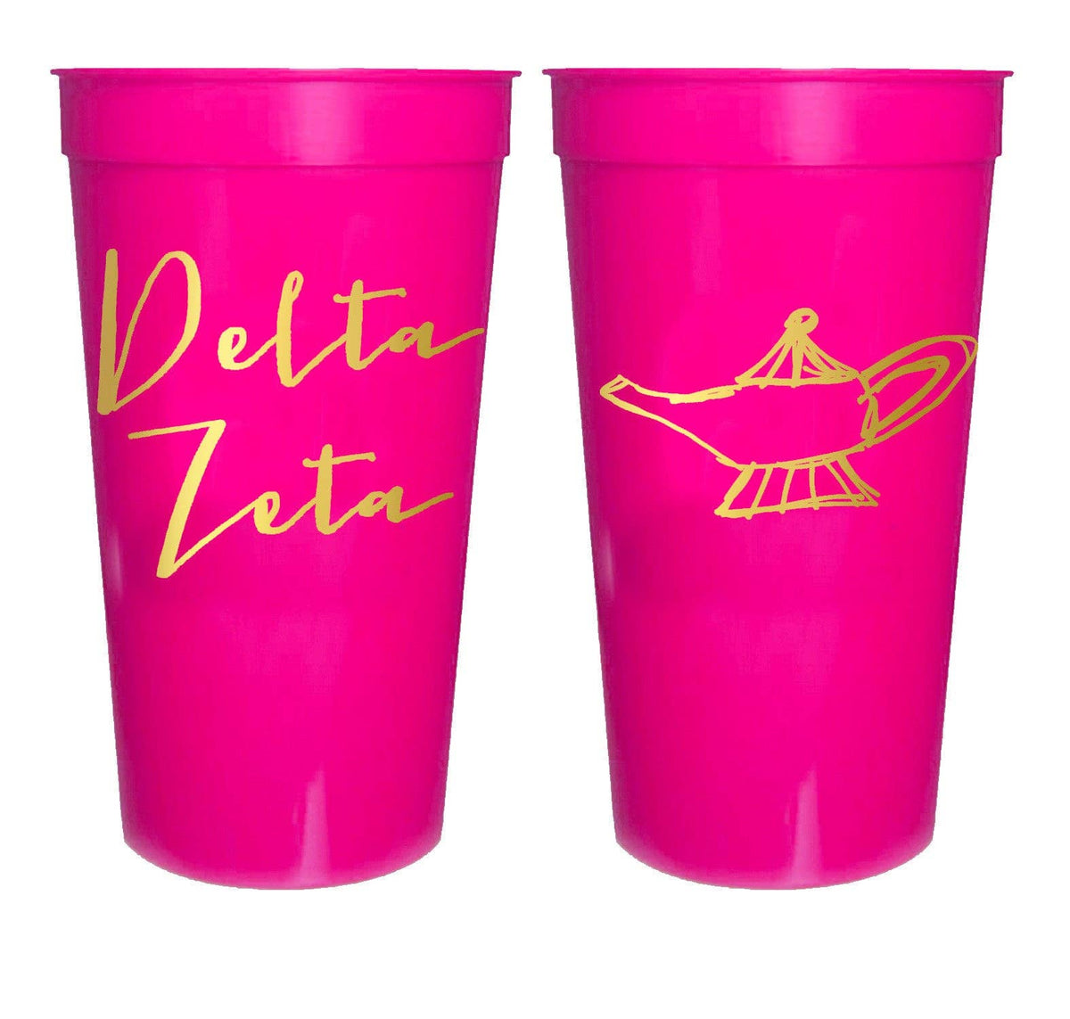Sorority Gold Metallic Printed Stadium Cup: Phi Mu