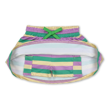 Mardi Gras striped girls skirt