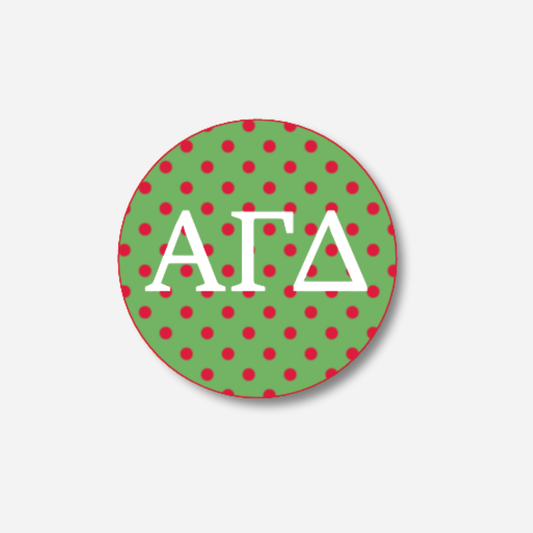 Alpha Gamma Delta Button Pin: Polka Dots