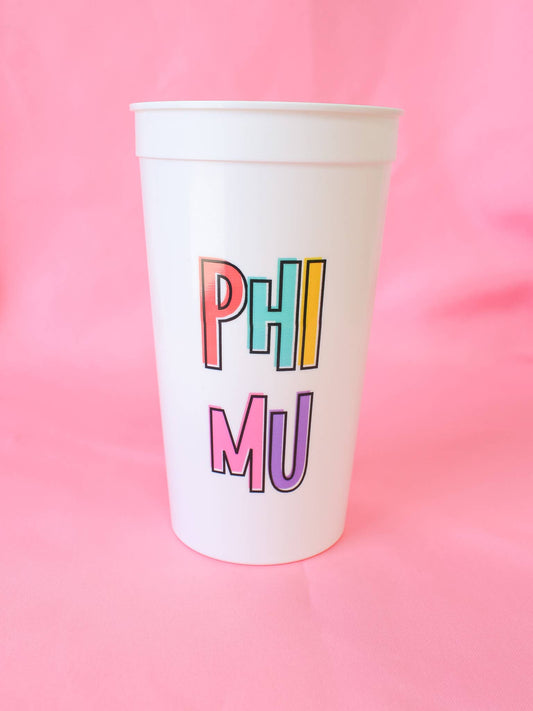 Phi Mu Bring On the Fun Sorority Stadium Cup