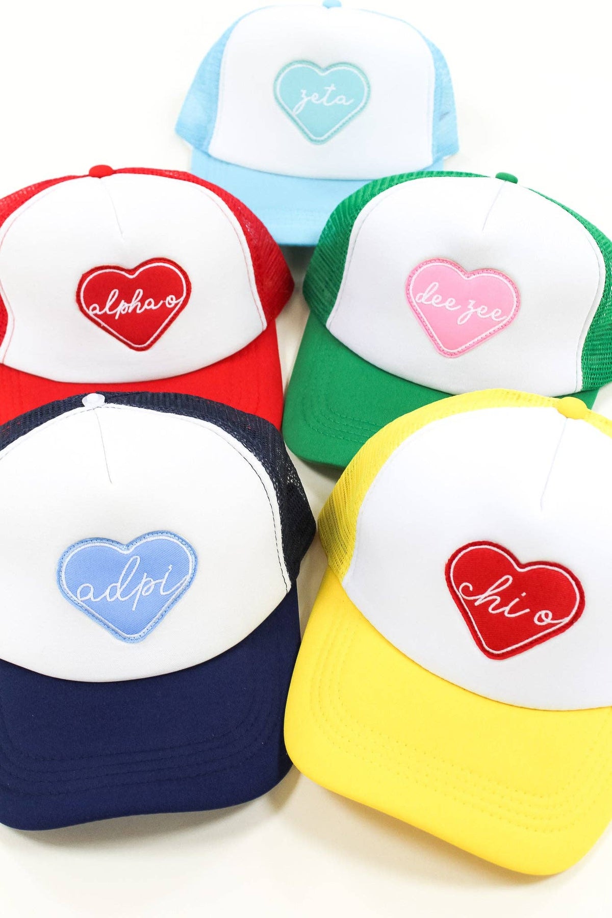 Sorority Whole Lotta Love Heart Trucker Hat: PHI MU