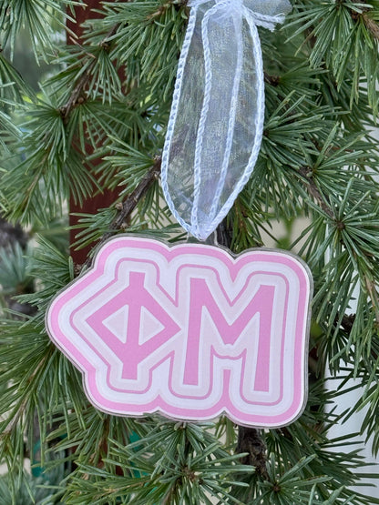 Sorority Acrylic Christmas Ornament: Alpha Gamma Delta