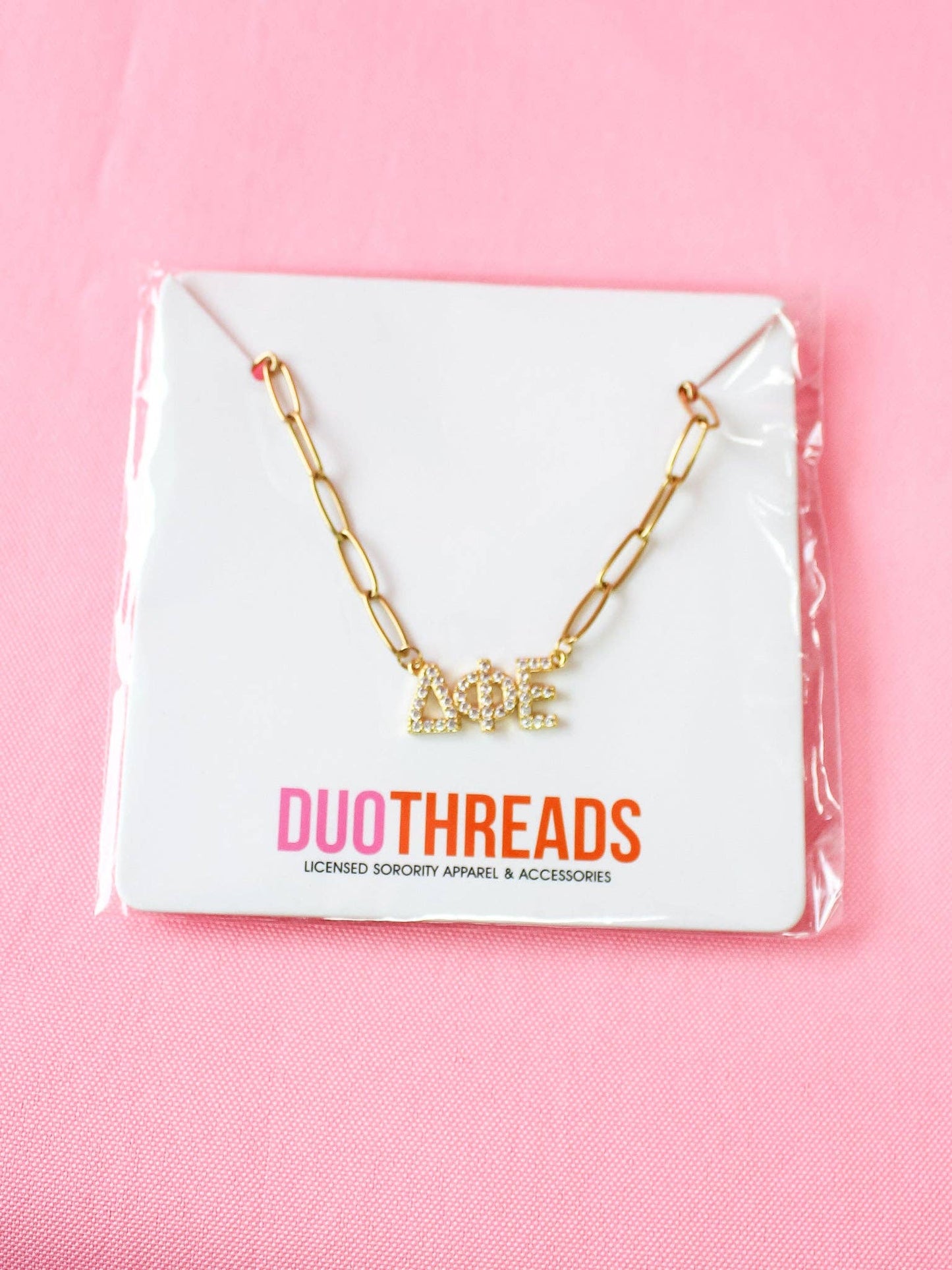 Rhinestone Sorority Necklace: ALPHA GAMMA DELTA