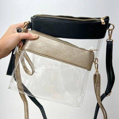 Game Day Clear Crossbody Bag Purse : Champagne Gold