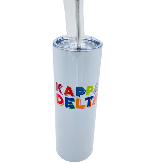 Sorority Insulated Tumbler - Color Block Design: Kappa Delta