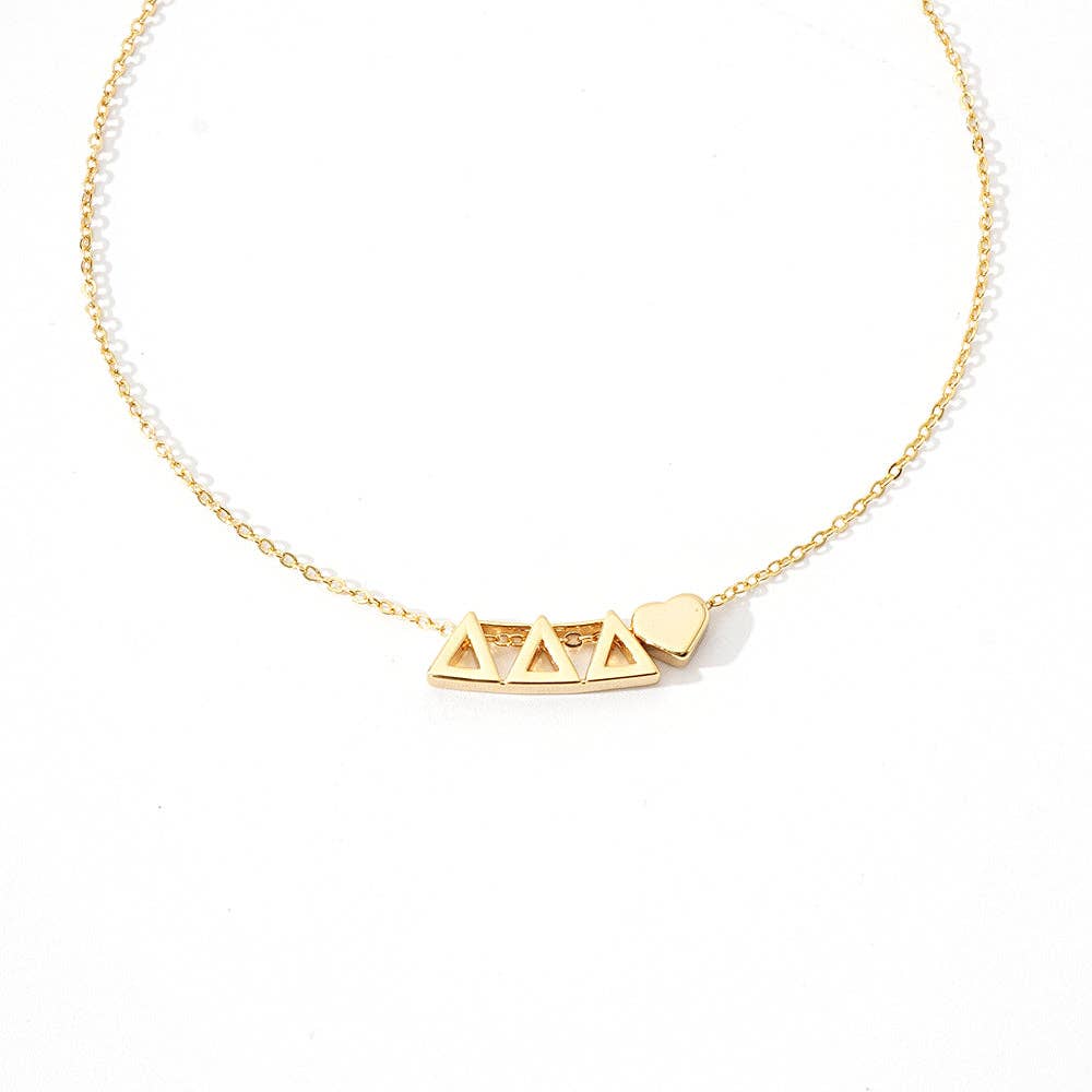 I Love My Sorority: Greek Letters Heart Necklace: Alpha Gamma Delta