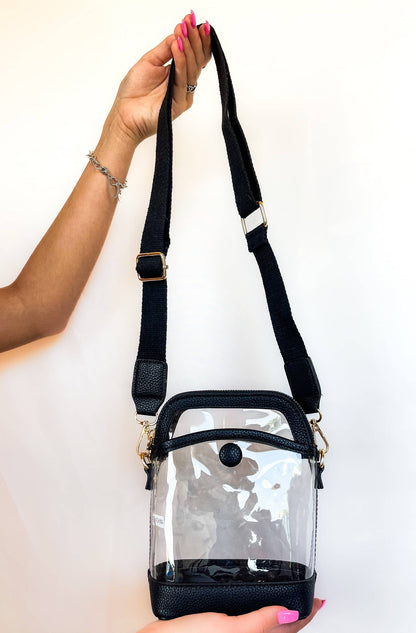 Carly Clear Mini Crossbody Bag: Gold