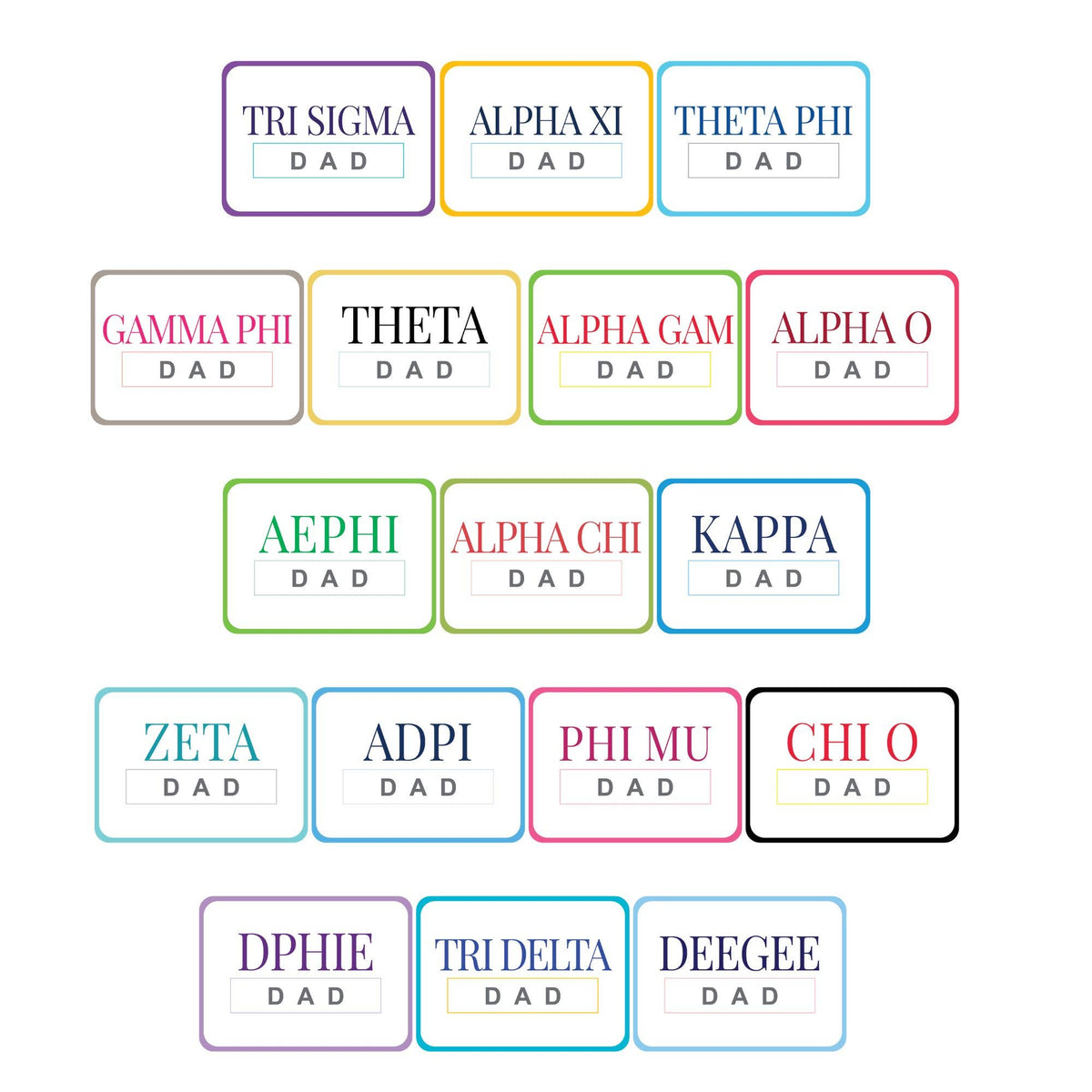 Sorority DAD Can Coolers : Greek dad / Chi Omega / Regular