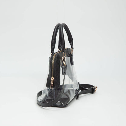 Analise Clear Satchel/Crossbody Bag: Gold Purse