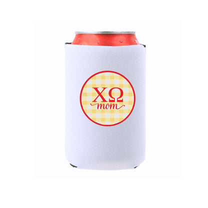 Sorority & Mom Can Coolers - Gingham Design: Slim / Phi Mu