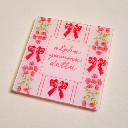 Sorority Acrylic Coaster: Alpha Omicron Pi