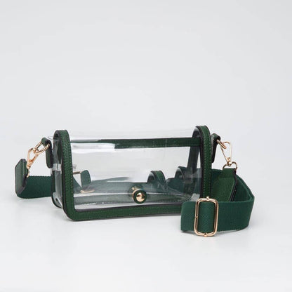 Lindsay Clear Gameday Crossbody Bag: Leopard