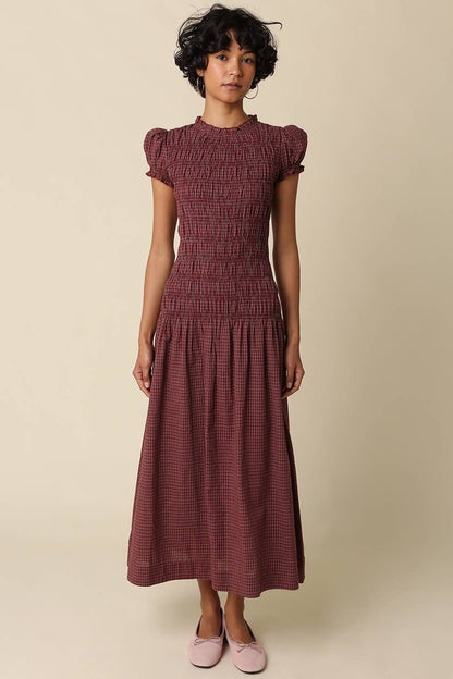 PREORDER: Brianna Smocked Maxi Dress: Blue