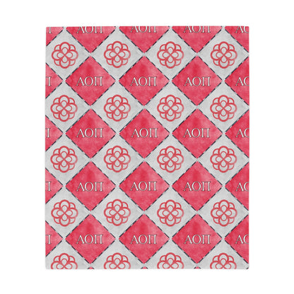 Alpha Omicron Pi Flannel Fleece Blanket, Sorority