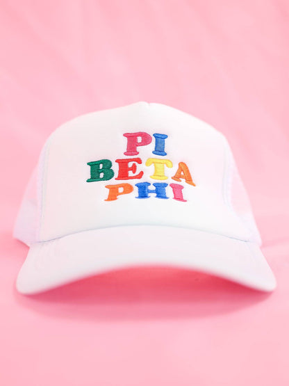 Sorority Fun Times Trucker Hat: ALPHA OMICRON PI
