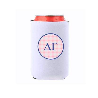 Sorority & Mom Can Coolers - Gingham Design: Slim / Phi Mu